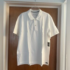 Eddie Bauer Men’s White Classic Field Polo Short Sleeve Top